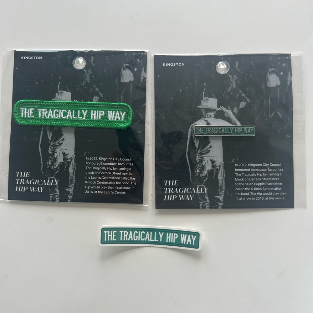 Tragically Hip Jacket Patch , Metal Pin & Sticker New Rock Music Collect…